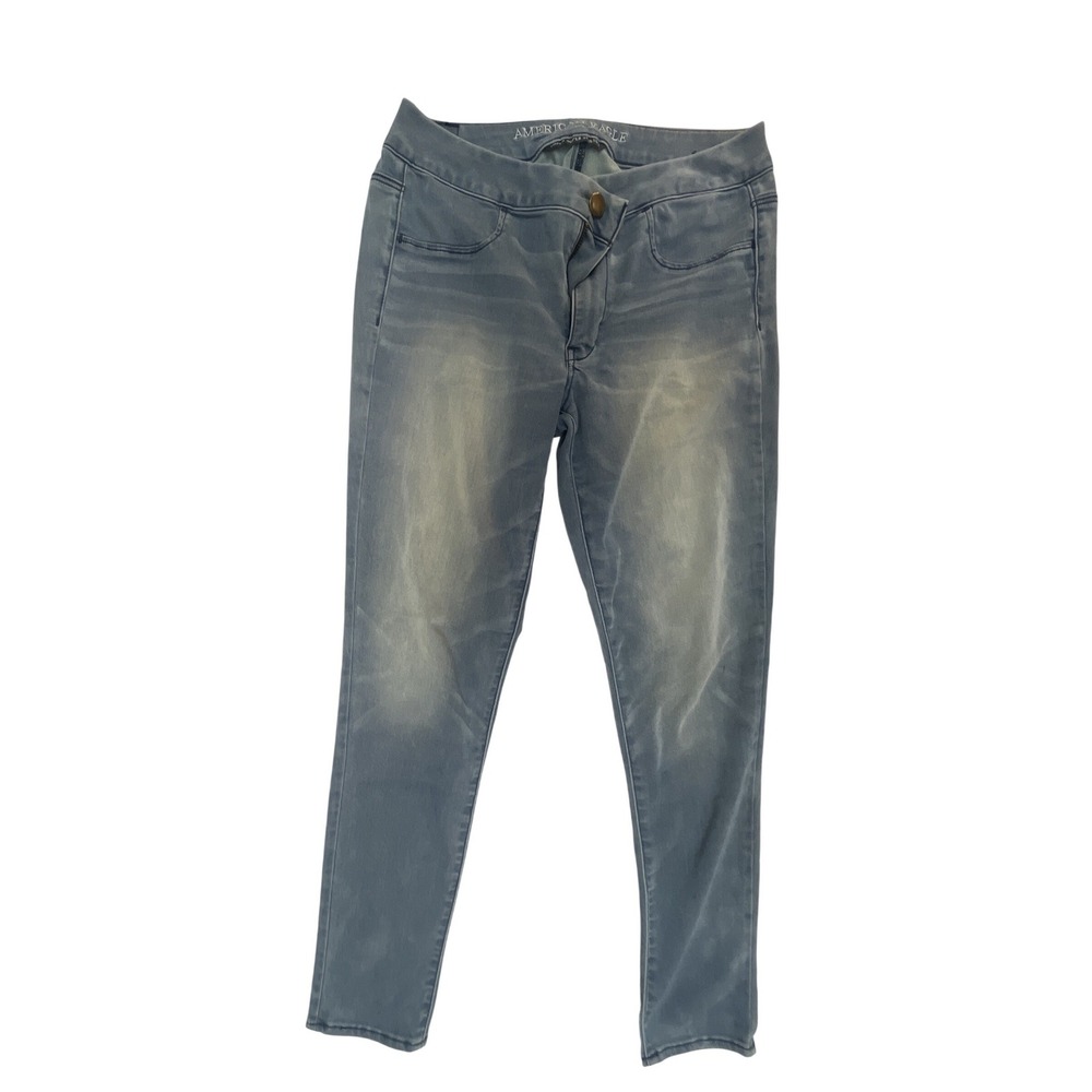 American Eagle Super Super Stretch Jeggings Light Wash Blue Skinny Jeans Size 8‎